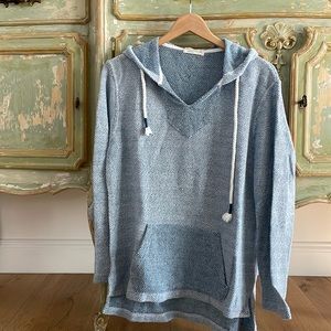 Ocean drive hoodie sweatshirt in blue and white cotton/ poly.